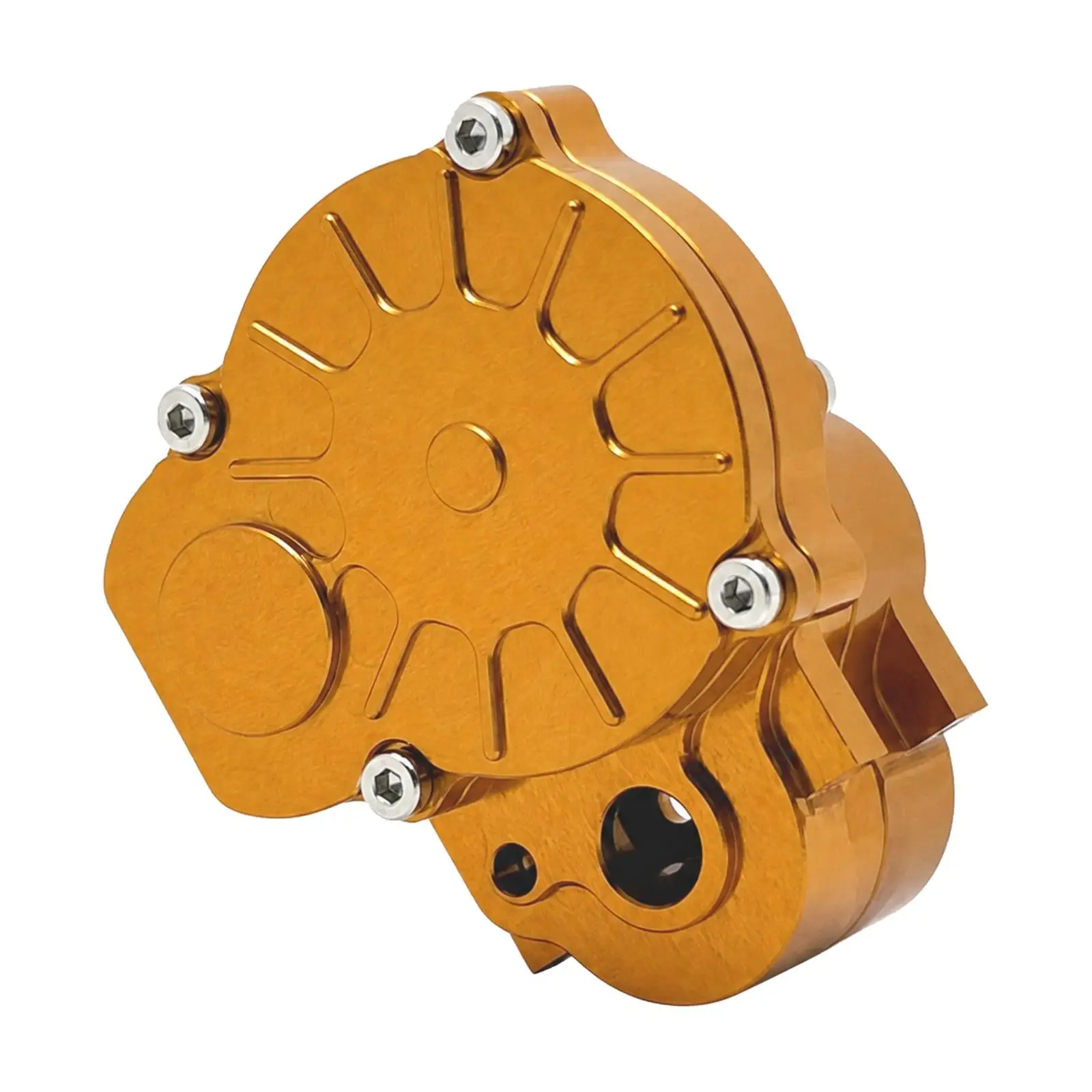 1/24 RC Crawler Gearbox Housing Aluminum Replacement Part with Circular Cover for Drivetrain