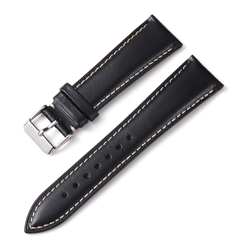 Oil Wax Leather Watch Strap 18mm 19mm 20mm 21mm 22mm Vintage Handmade Watch Band Black Blue Brown Color Men Watch Accessories