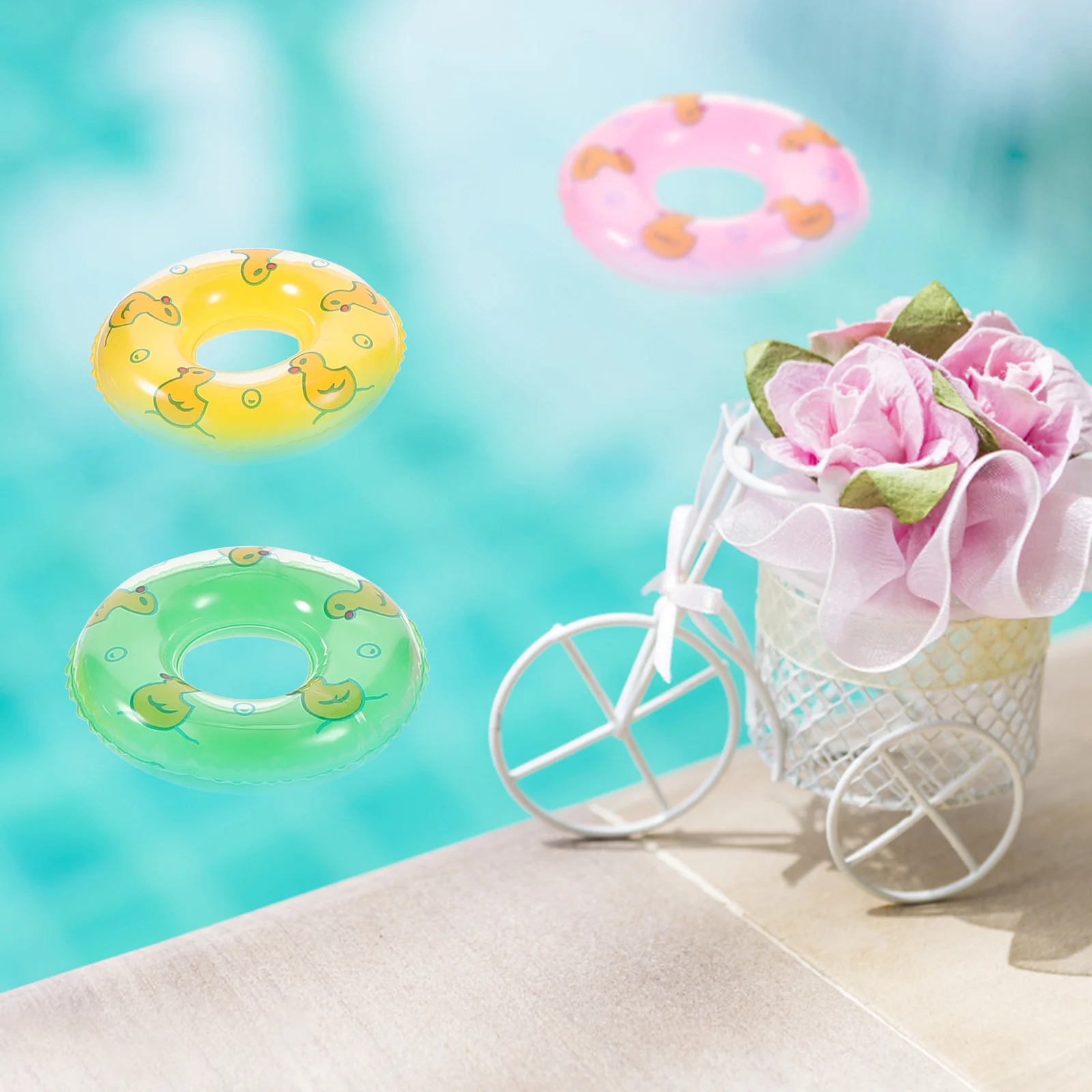 Zwemring Cake Topper Mini-huisdecoraties voor thuis Drijvend object Baby Floaties