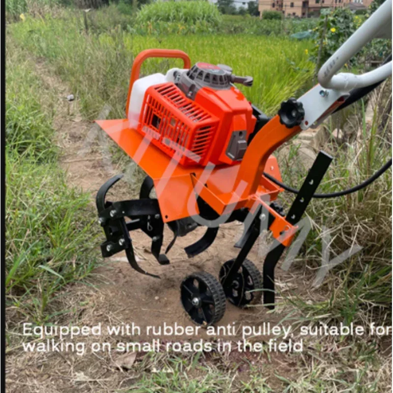 Multifunctional Agricultural Micro-tiller Small Plough Soil Turning Household Gasoline Ditching Rotary Cultivator Weeding