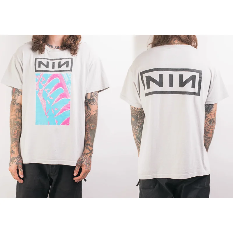 Classic Art Industrial Rock NINE INCH NAILS Band T-Shirt 100% Cotton Graphic Tee Men Women Summer Streetwear
