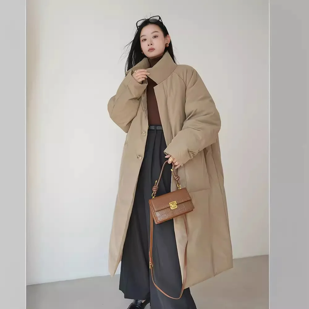 

New Winter Cotton Coat Women's Mid-Length Fashion Loose Cotton Coat Jacket Western Style Loose Coat Trendy