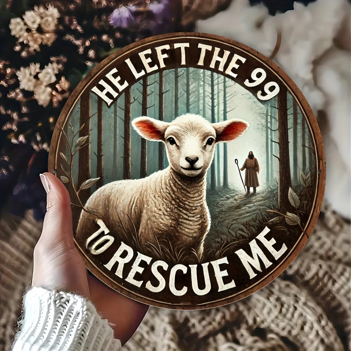 Festive 7.8x7.8 Inch Metal Sign: 'He Left the 99 to Rescue Me' - Artistic Outdoor Decoration for Home, Bar, Club, Garage, Game R