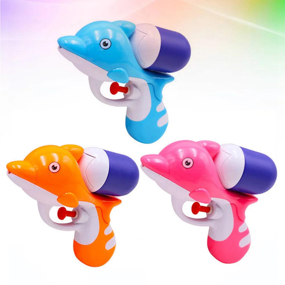 3Pcs Mini Water Gun Cartoon Dolphin Shape Squirt Fun for Kids Beach Playground Party Summer Gift Kids Toy