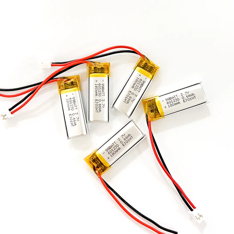 601230 180mAh 3.7V Rechargeable Li Ion Battery Polymer Lithium for Tws Bluetooth Headset Handheld Fan Recorder Pen Walkman MP3