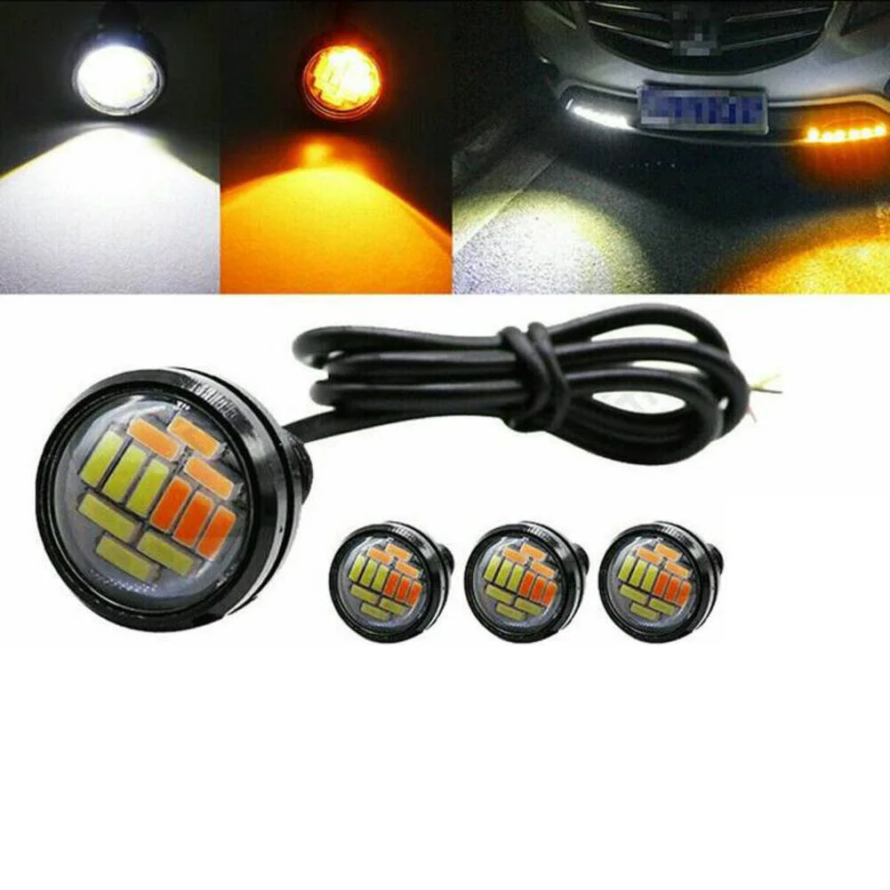 

Turn Signal Light White Yellow Daytime Running Lights 12LED Dustproof And Collision Resistant Dual 2-in-1 Function