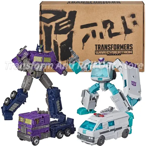 In Stock Transformers Gen WFC Shattered Glass Ratchet and Optimus Prime DLX Action Figure Model Toy Collection Gift