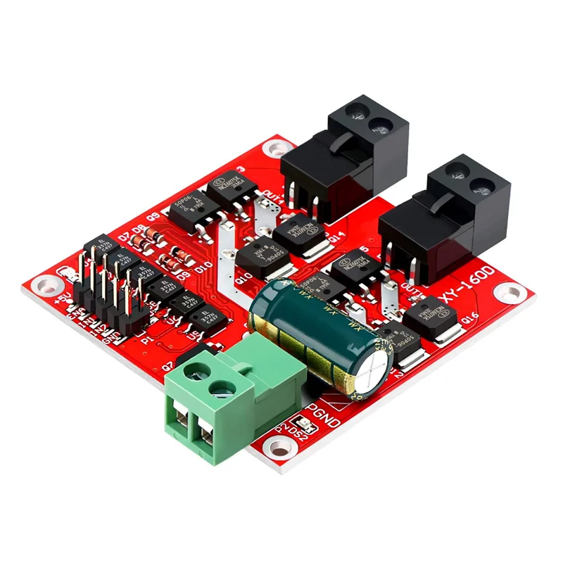 Módulo Driver de Motor DC de Canal Duplo, Ponte H, L298 Logic, Controle de Unidade PWM, Optoacoplador, 7A, 160W, 12V, 24V