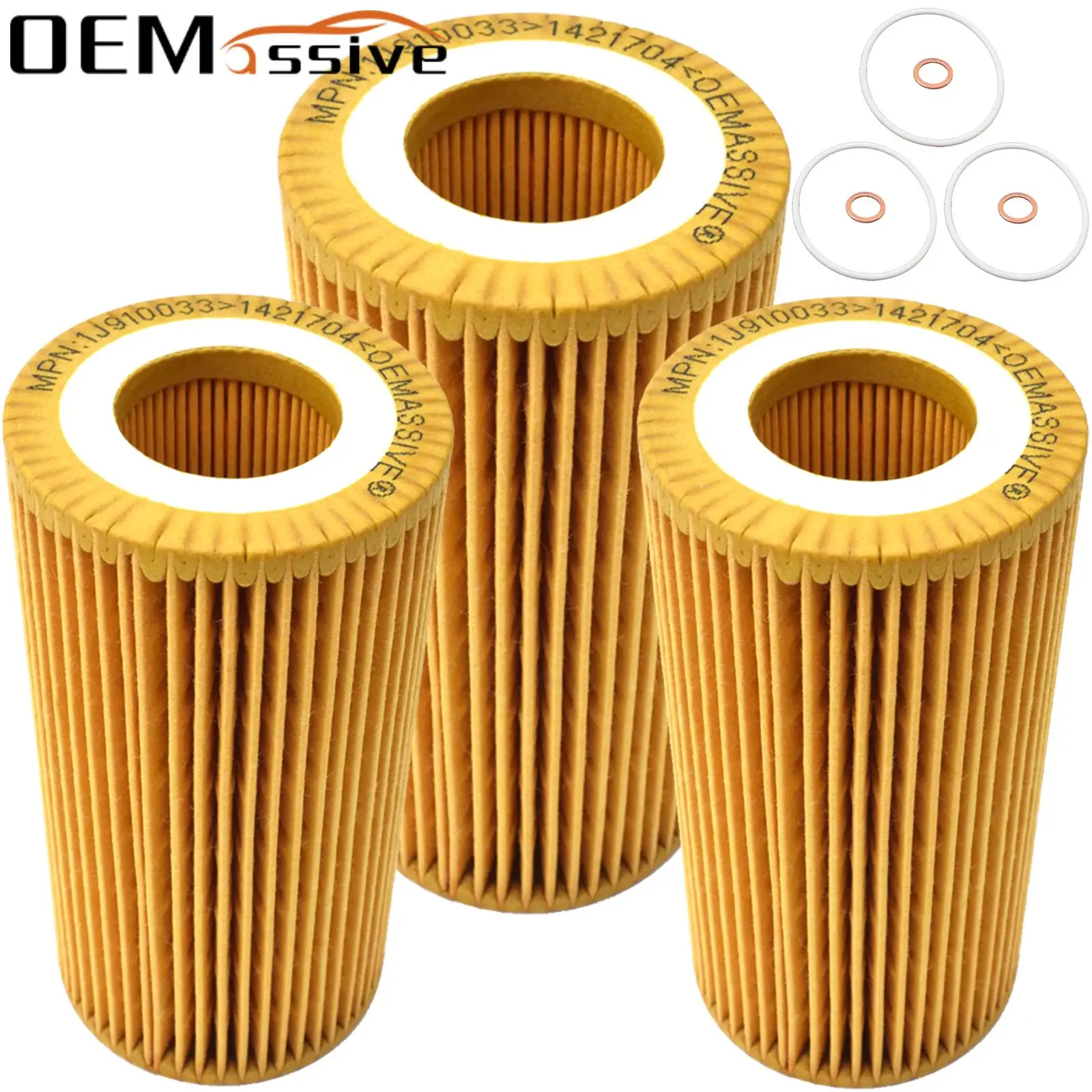 3X Oil Filter For Volvo S40 2004 2005 2006 2007 2008 2009 2010 2011 2012 B5244 S/S5/T8 B5254 T3/T7 2400CC 2435CC 2521CC Engine