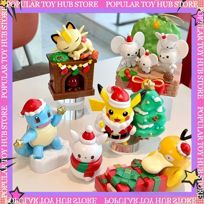 In Stock Pokemon KFC Figure Bind Box 2025 Christmas Series Limited Pikachu Action Figures Model Collectible Kawaii Cute Toy Gift