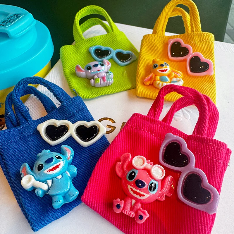 Mini cartone animato carino punto animale cuore pesca borsa borsa di tela studente blu giallo zero portafoglio borsa da viaggio kawaii