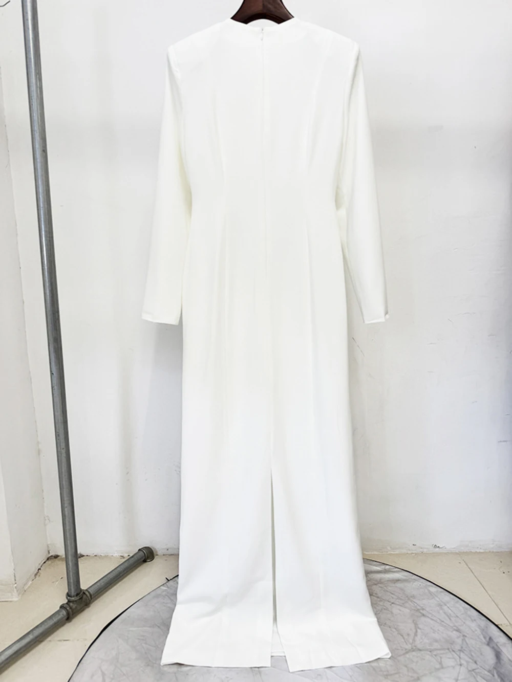 Modphy جودة عالية مصمم أزياء المرأة حجر الراين الماس مطرز فستان طويل رسمي كم طويل فستان ماكسي فاخر