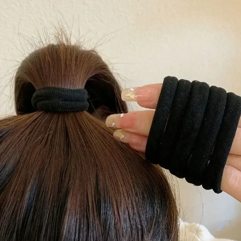 50/200pcs High Elastic Hair Bands for Women Girls Black Hairband Rubber Ties Ponytail Holder Scrunchies Kids Hair Accessories