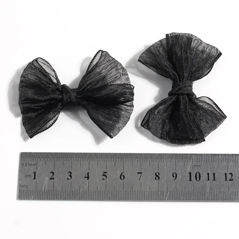 10Pcs Chiffon Ribbon Bow DIY Bride Hair Clothing Ornament 6.5CM Bow Decor Party Supplies Wedding Christmas Craft Gift Decoration view 6