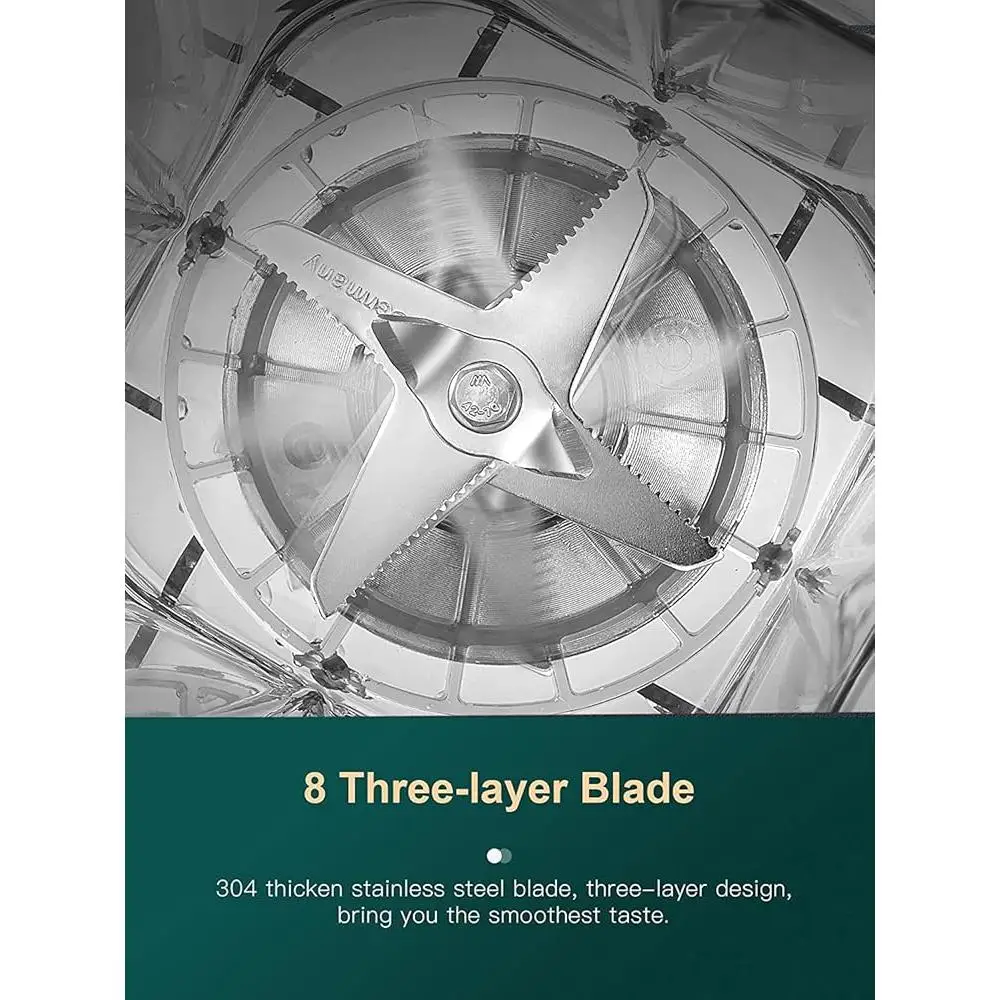 High Speed Blender Smoothie Maker 1450W Professional Countertop Juicer Meat Grinder 10 Speed Control BPA Free Tritan Container