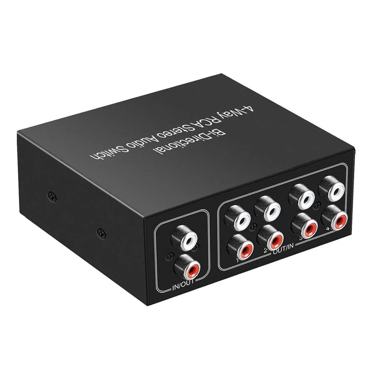 4 Ports Bi-Directional Audio Switcher Box Audio Rotary Switch Plug Play Audio Splitter for TV Game Console Headphone