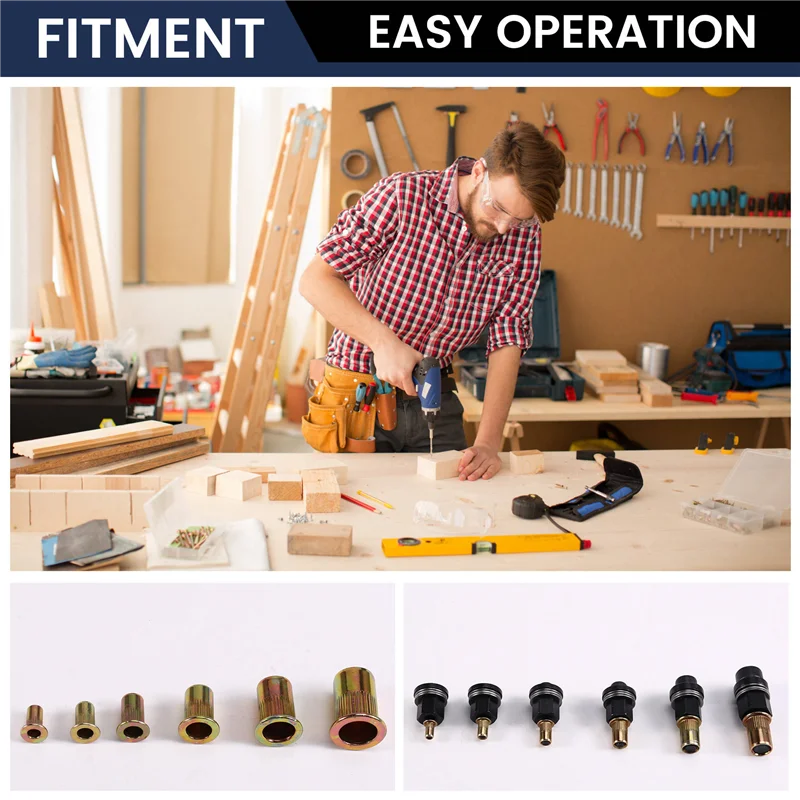 A04G-Rivet Nut Pulling Tool Rivet Nut Gun Drill Adapter Tool Rivet Nut Tightening And Fixing M3 M4 M5 M6 M8 M10 Rivet Tool