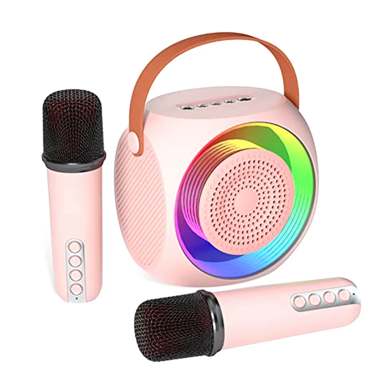 Portable Bluetooth Karaoke Speaker Machine With 2 Microphones, Suitable For Birthday Gifts Home Parties