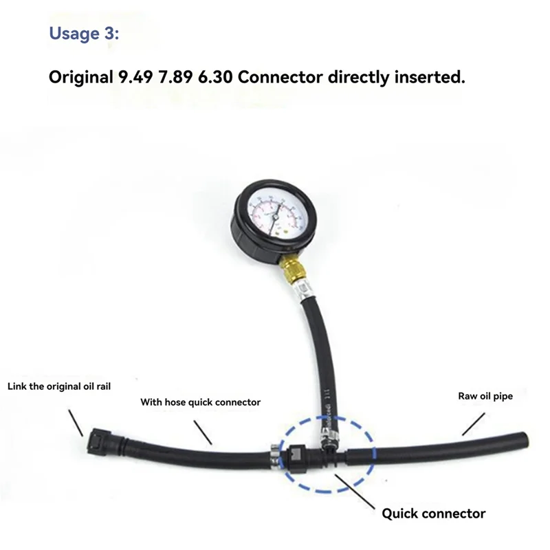 A005-Auto Repair Tester Auto Fuel Pressure Test Kit Fuel Injection Pump Pressure Tester For Car Motorcycle Truck B