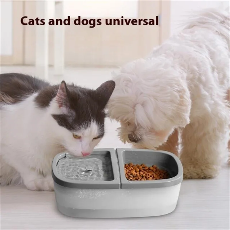 

Cats Original Elevated Food Bowl Automatic Usb Waterer 2 In 1 Pet Fountain Water Pump Kibble Dish Dispenser Feeding Sweating