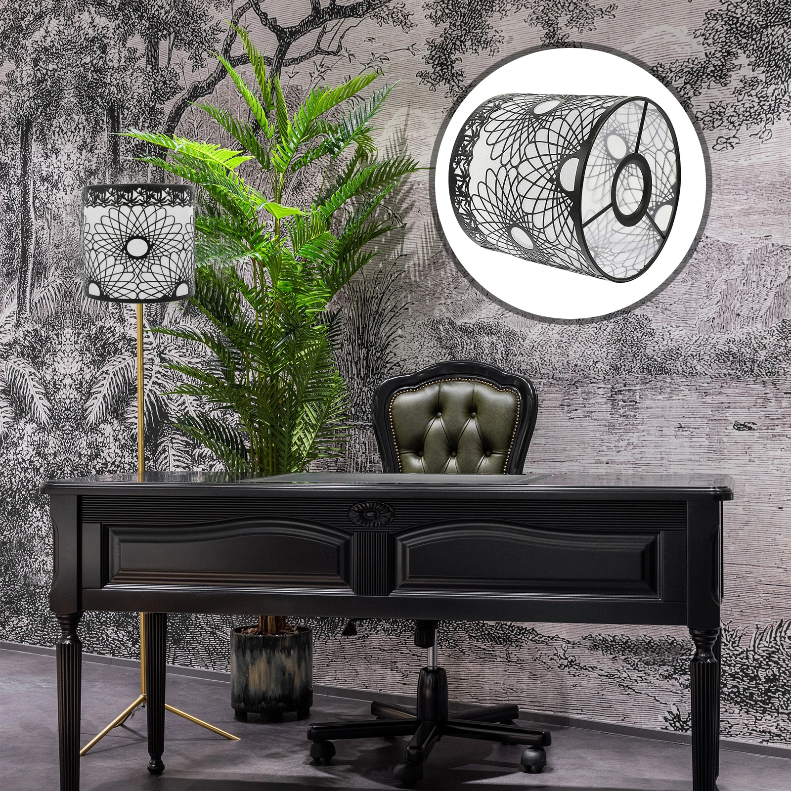 

Metal Lampshade Industrial Cover Vintage Drum Shade Table Pendant Ch Floor Decor Home Hotel Bedroom Library