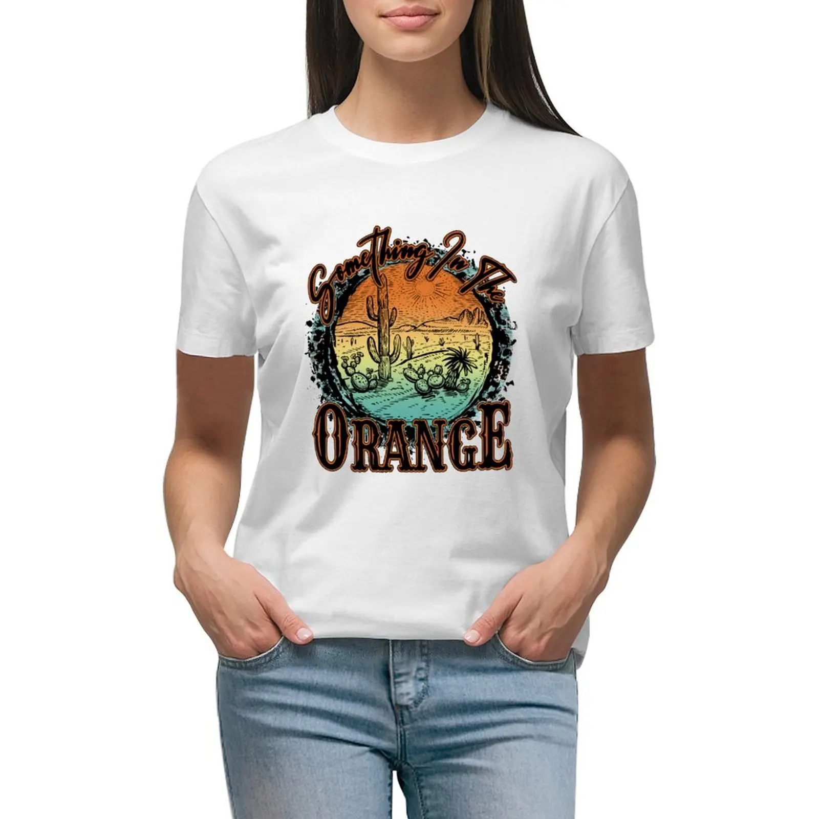 

something in the orange T-shirt cute tops summer clothes summer blouses woman 2024