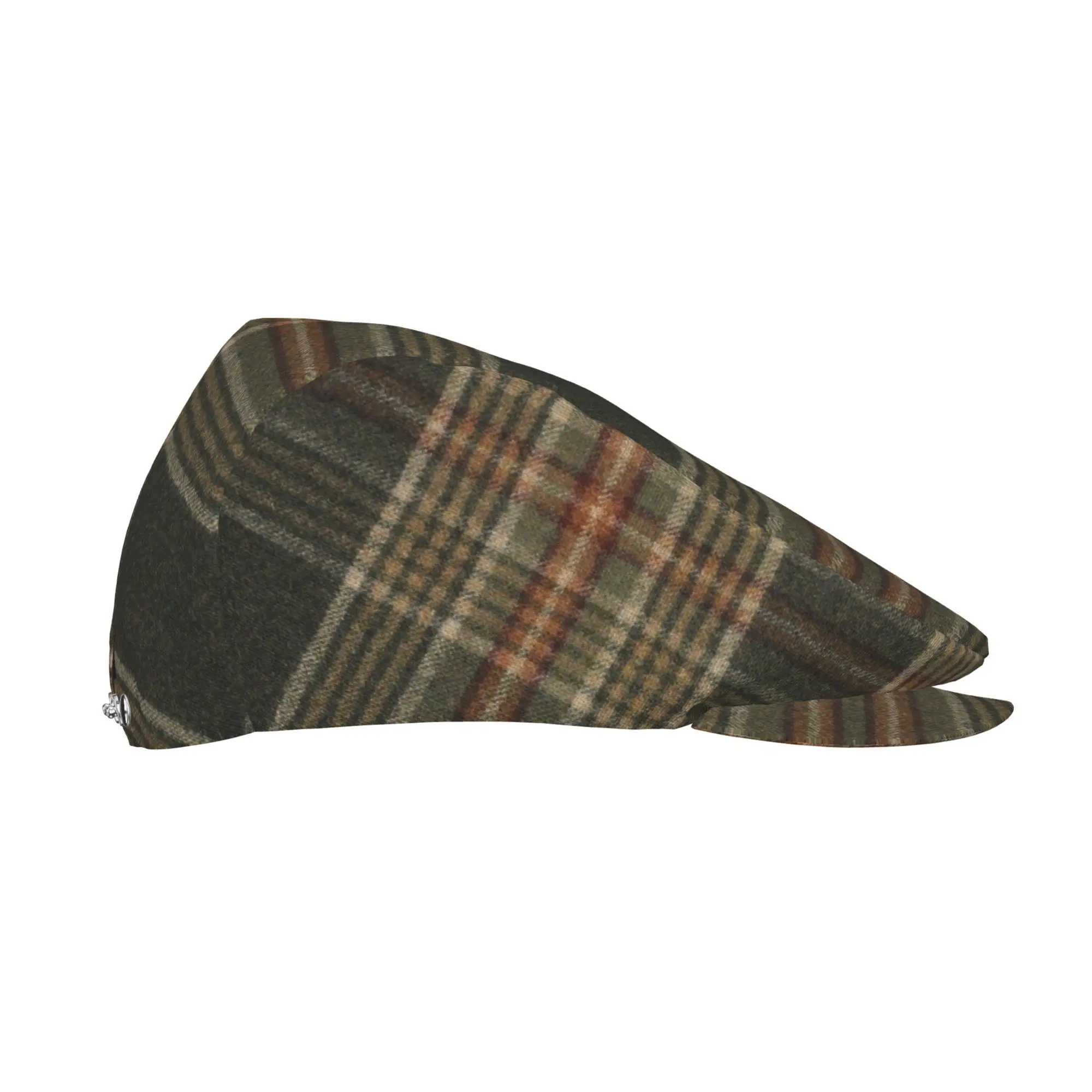 1pc of Classic Multicolored Tartan Fabric Flat-Top Hats Suitable for Both Men And Women, Including Newsboy Caps, Berets, Irish