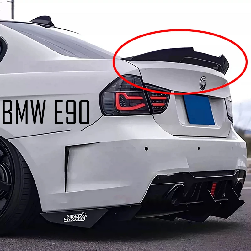 Spoiler da tampa traseira do tronco para BMW, kit de modificação esportiva, corpo de asa, BMW Série 3, E90, 318i, 320i, 325i, PSM Estilo, 2005, 06, 07, 08, 09, 10, 11, 12