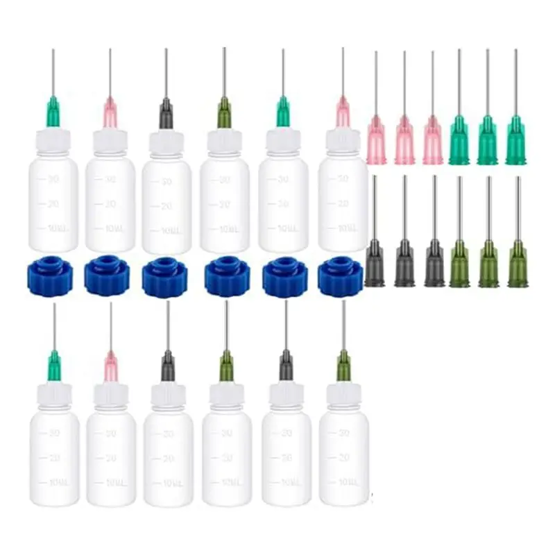 

TFORU-12PCS Glue Applicators Bottles,With Blunt Needle Tip 14Ga 16Ga 18Ga 20Ga For Glue Applications,Paint Quilling Craft Durabl