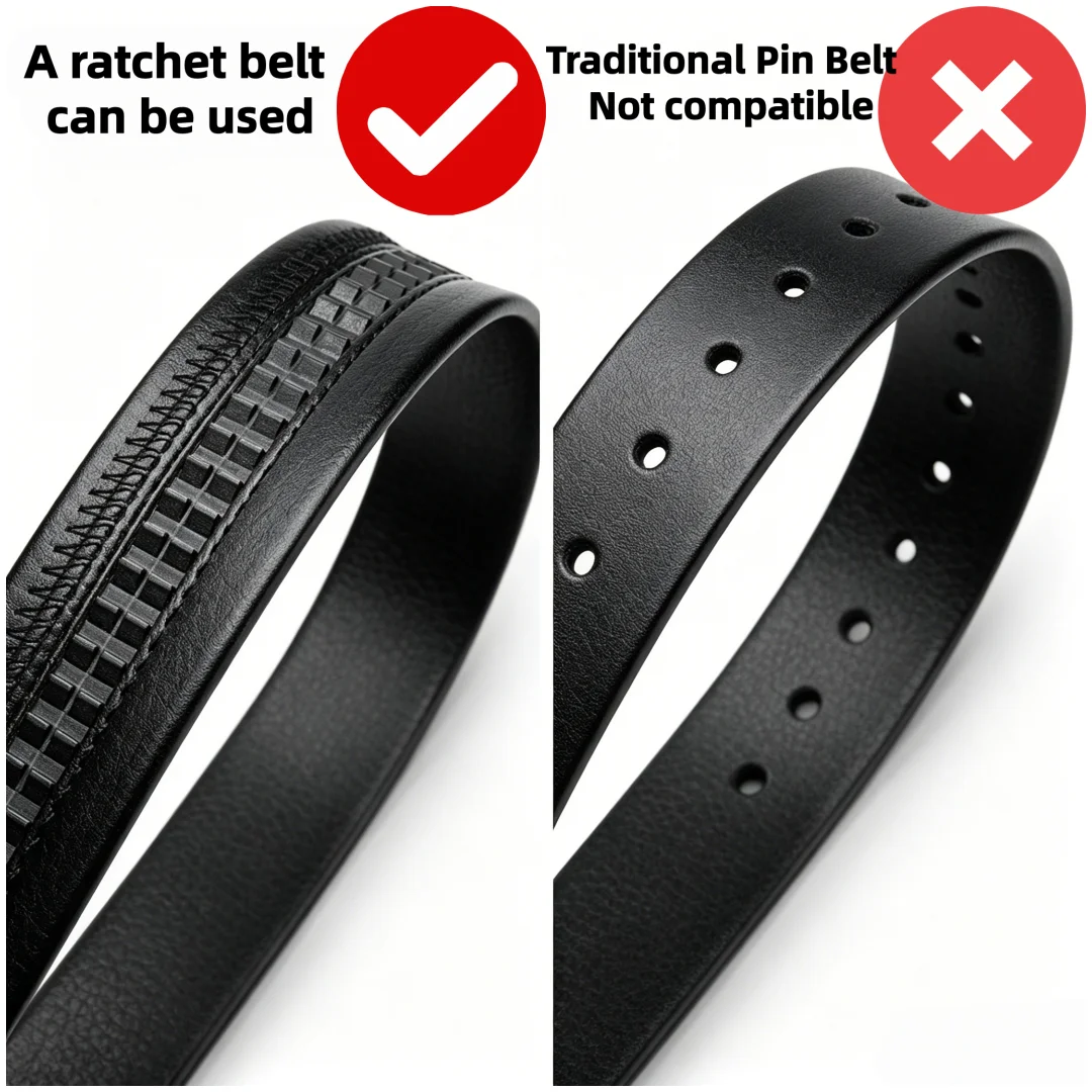 Automatische Ratschengürtelschnalle aus Legierung, 3,5 cm, verschleißfeste Ersatzschnalle für 3,2–3,5 cm breite Herren-Gürtelriemen – Detail 4