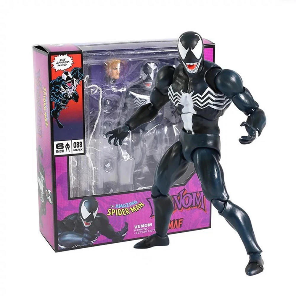 Mafex 088 Venom Action Figure Spider-Man Venom S.h.figuarts Carnage Venom Hand Joint Movable Collection Model Toys Kids Gift