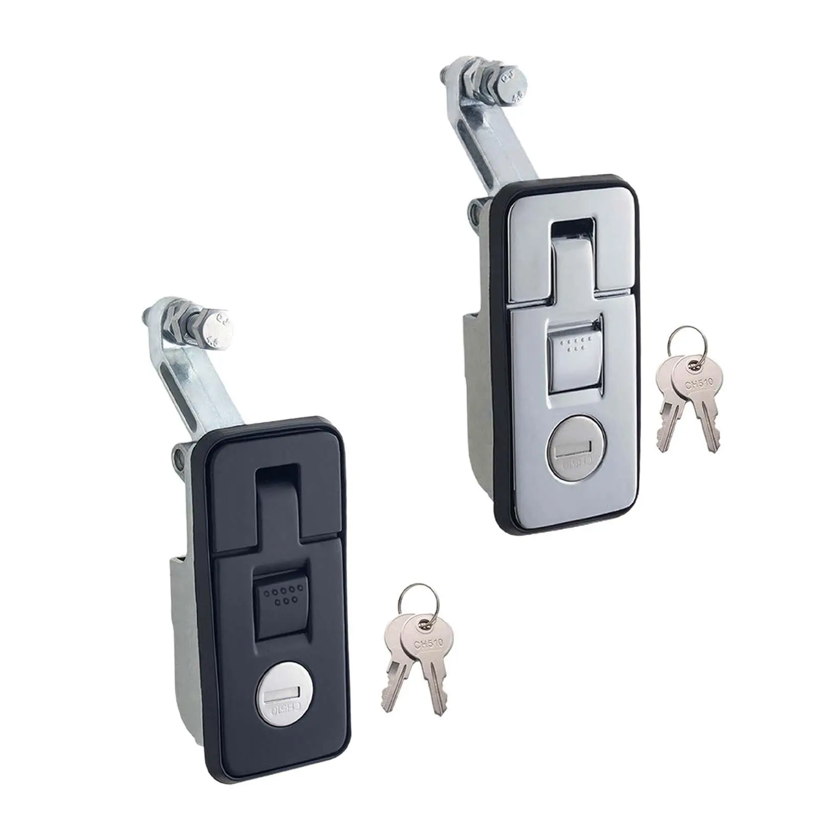 

Compression Latch Lock, Zinc Alloy with 2 Key Flush Mount Trigger Latch, Flush Lever Latch for Truck, Marine, RV, Storage Box