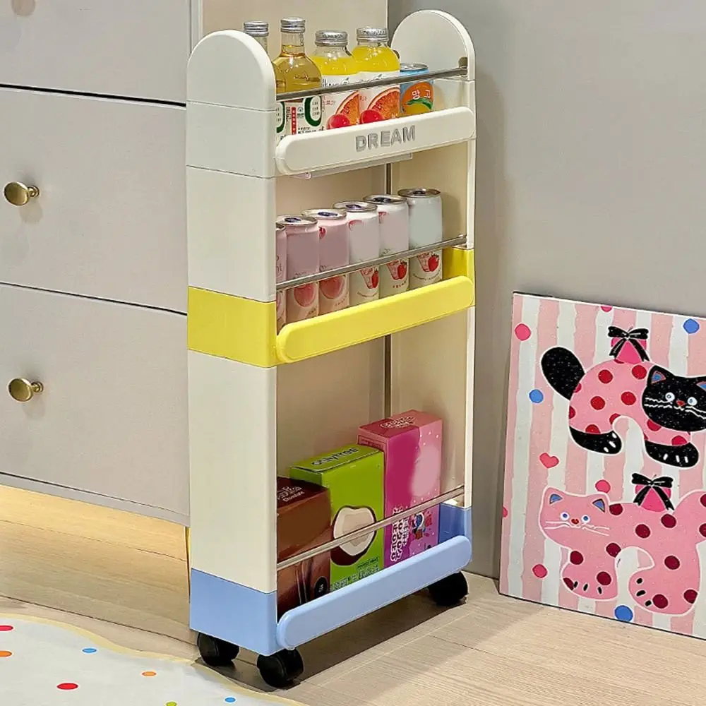 

Plastic Rolling Utility Cart Multi-layer Large Capacity Crevice Storage Cabinet with Wheels Space Saving Narrow Storage Rack