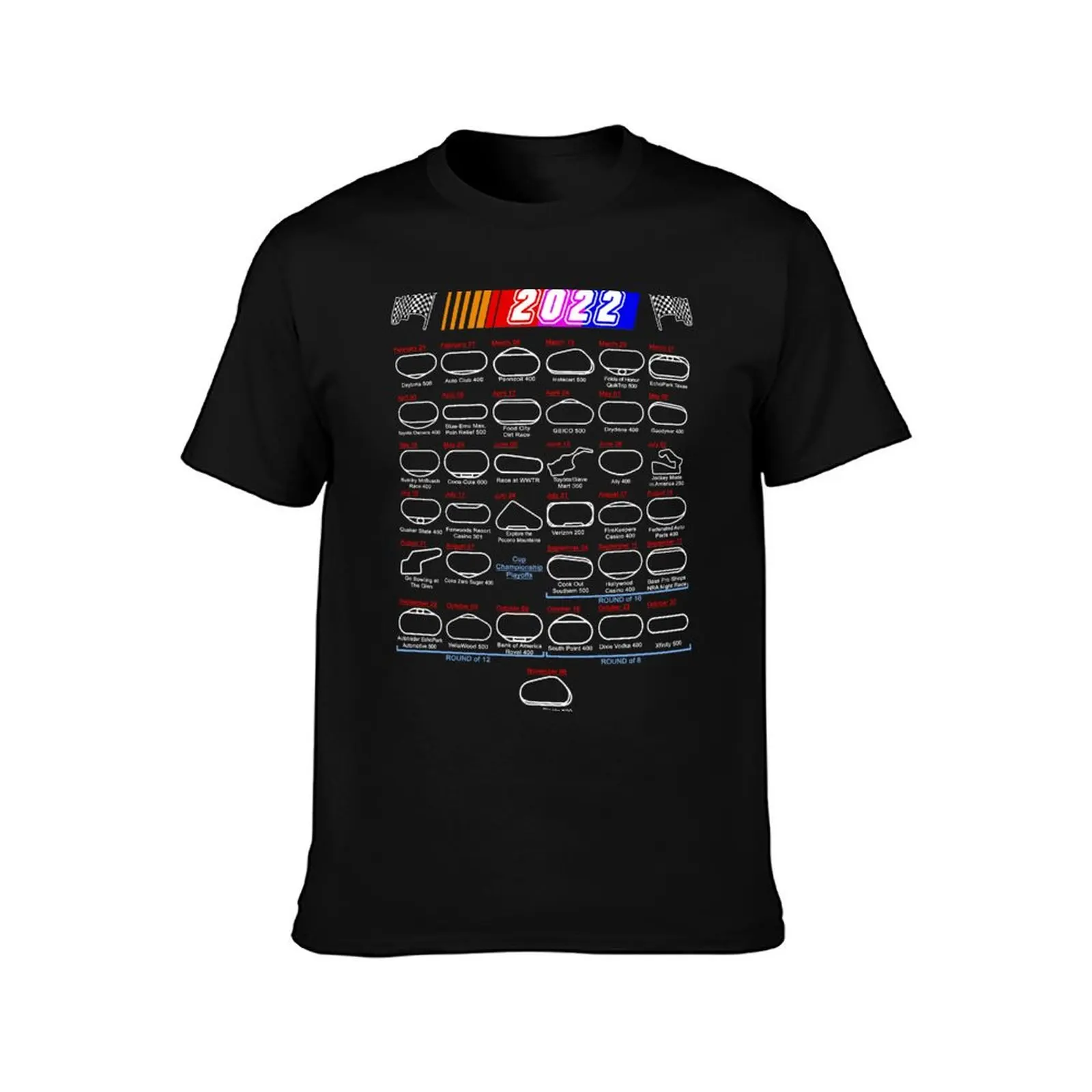 Schedule Nascar Cup Series 2022 T-Shirt man t shirt summer T-Shirt