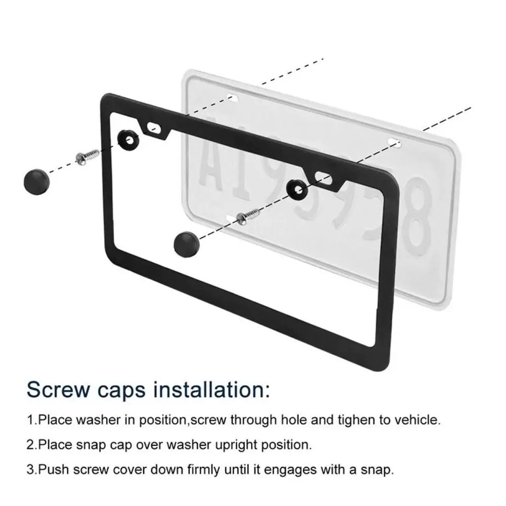 

2 шт., 2 отверстия, рамка для номерного знака автомобиля, нержавеющая универсальная крышка номерного знака с винтовыми крышками, нержавеющая сталь