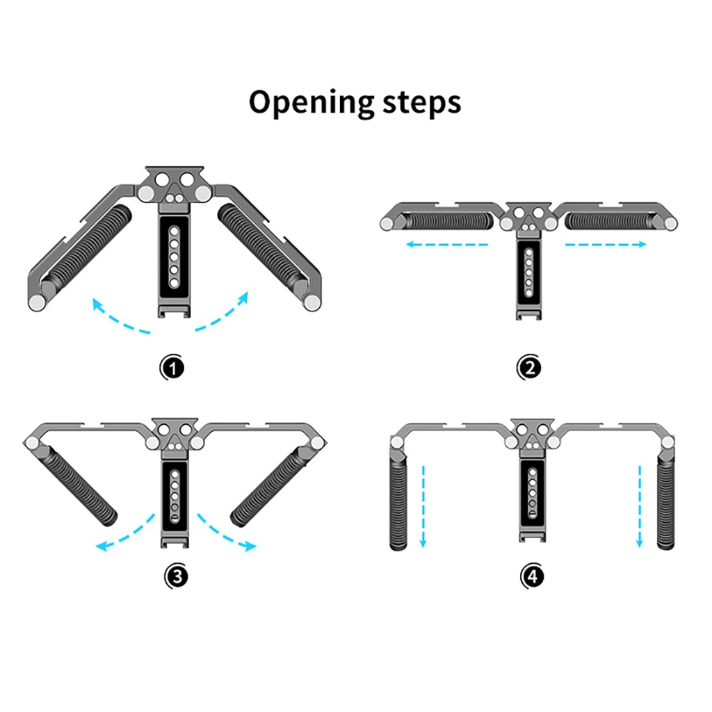 Faltbarer Telefonkäfig Videoaufnahme-Telefonstabilisator, Smartphone-Video-Rig mit Griffen für iPhone Samsung Huawei – Detail 21