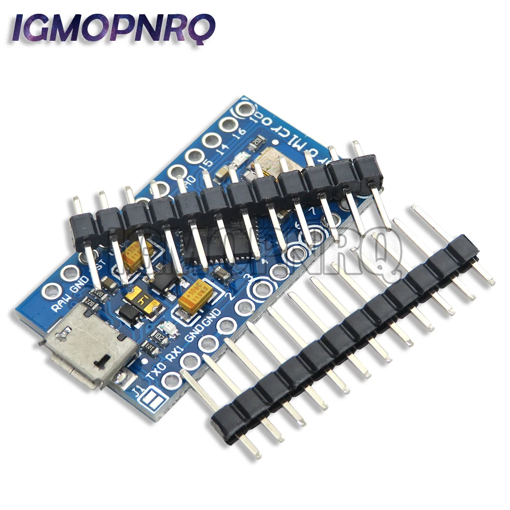 PUMUDDSY Pro Micro ATmega32U4 5V 16MHz Chip Replace ATmega328 For Arduino Pro Mini With 2 Row Pin Header For Leonardo UNO R3