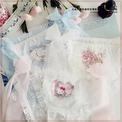 Sanrio Hello Kitty Sexy Panties Cute Girl Printed Lingerie Sweet Thin Lace Breathable Comfortable Leave No Trace Underwear