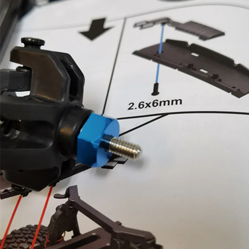 Adaptador hexagonal de cubo de rueda combinador de 12mm para MN86K MN86KS MN86 MN86S MN G500 1/12 RC accesorios de piezas de actualización de coche, rojo