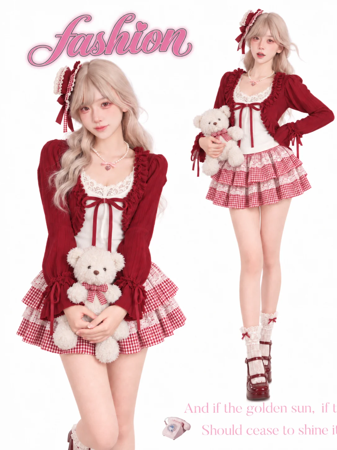 Women'S Fashion Knitwear - Conjunto de 2 Piezas Estilo Preppy