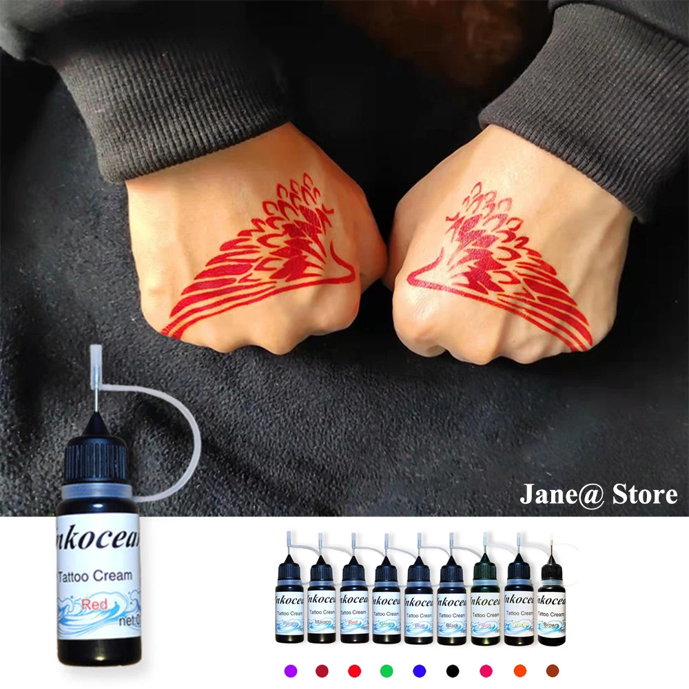 10ml Henna Temporary Tattoo Liquid DIY Tattoo Juice Ink Semi-permanent Waterproof For Body Art Paint Long-lasting Safe Tattoo