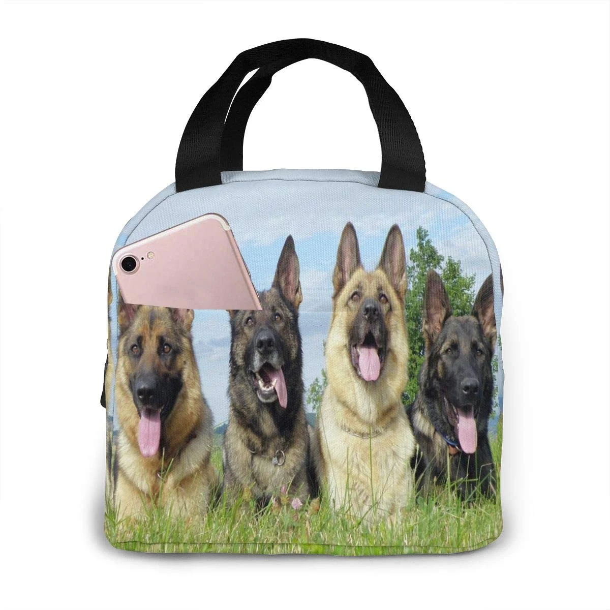 German Shepherd Dog Lunch Bag Tote Bag Insulated Organizer Lunch Holder Bag For Work Workout Outdoors Picnic Beach Travel