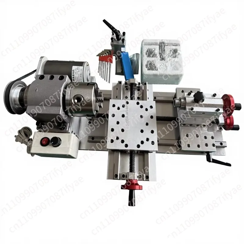 A DIY compact mini lathe suitable for home metalworking, ideal for amateur mechanics