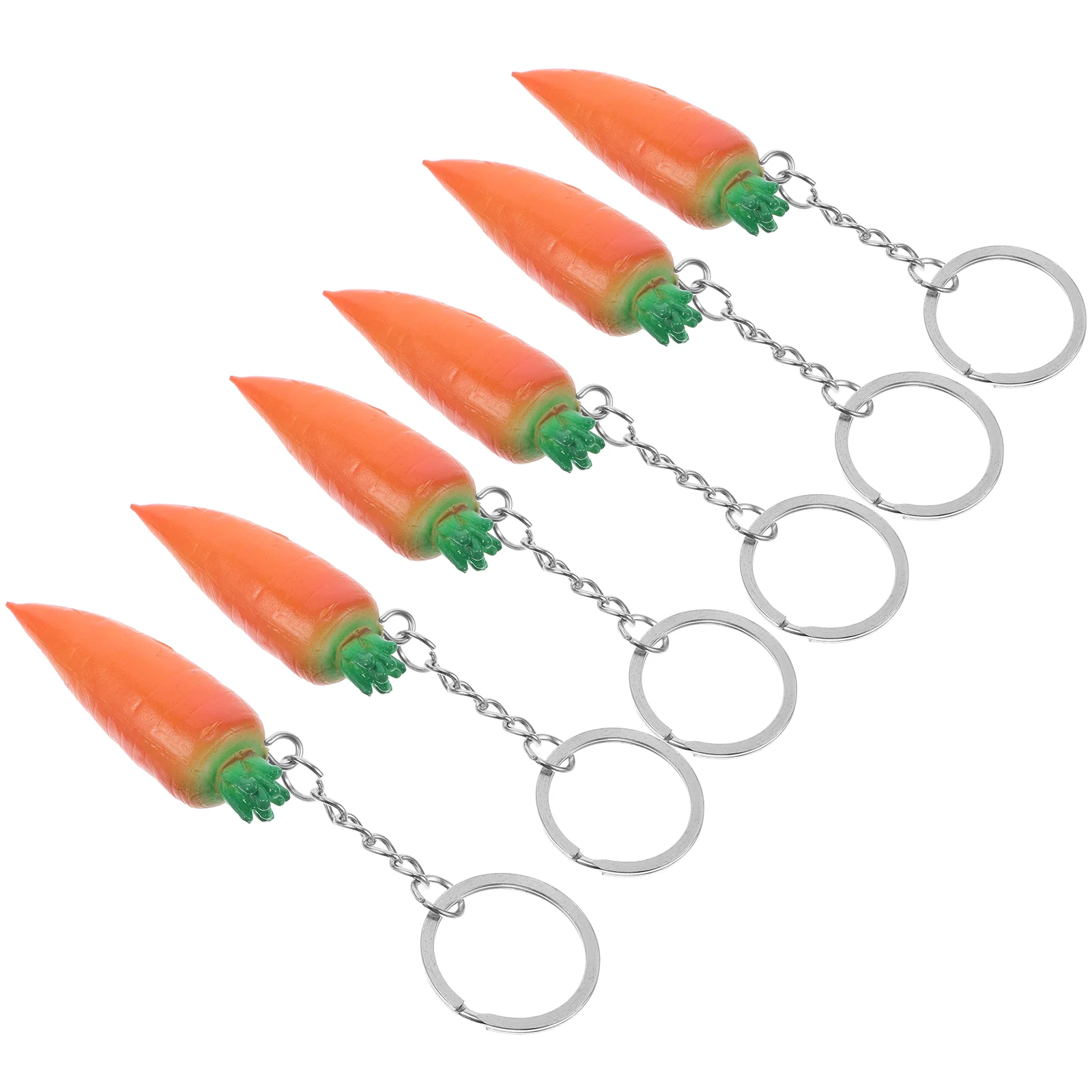 6 Pcs Carrot Keychain Cabinet Door RVs Easter Decor Vegetable Artificial Party Decorations Pvc Ornament Child Simulation