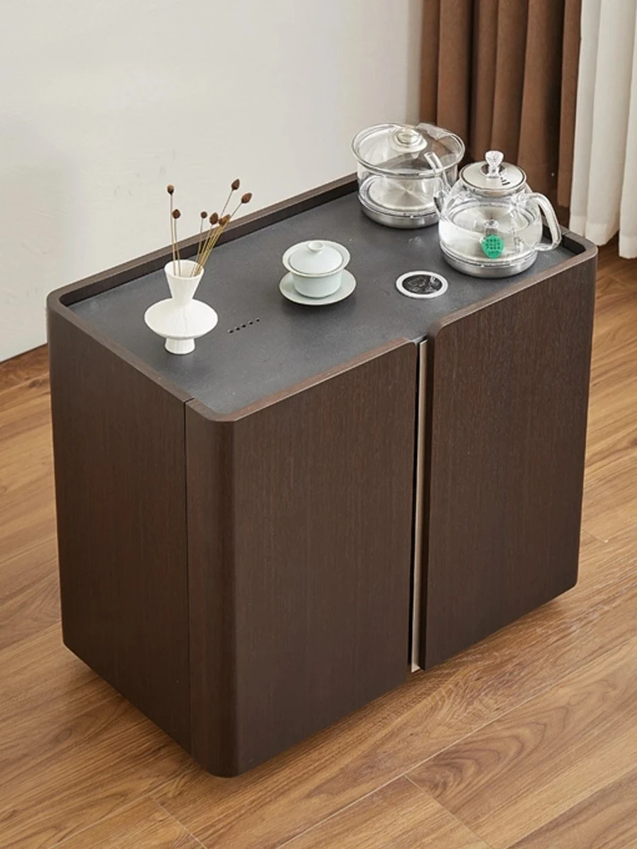 

Italian Minimalist Tea Cabinet Kettle Integrated Modern Light Luxury Advanced Mobile Side Table