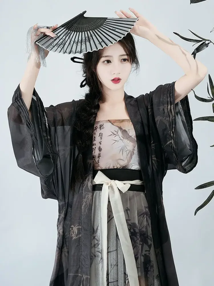 2024 Song Dynastie täglich losen Stil Sommer neue chinesische Abnehmen alten Stil Mode elegante Garn gedruckt Frauen Hanfu Set w670