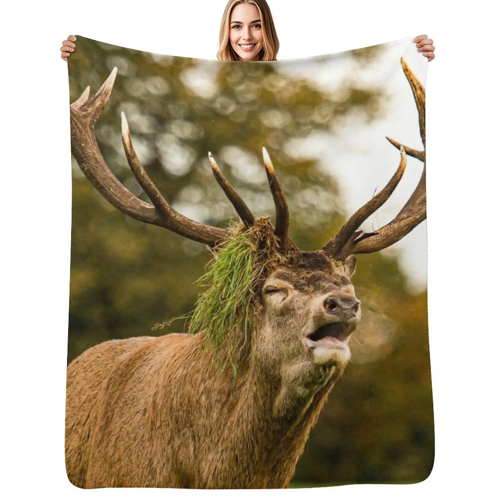 

The winner deer Throw Blanket Soft Plush Blanket as Housewarming Gift