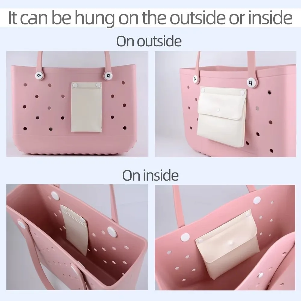 

Новая портативная карманная сумка, подвесной органайзер цвета макарон, кожаная пляжная сумка, летняя