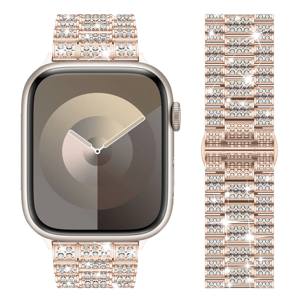

Ремешок Алмазный для Apple Watch Ultra 2, металлический браслет для Iwatch Series 10 9 8 7 6 SE X, 49 мм 42 мм 46 мм 41 мм 45 мм 40 мм 44 мм