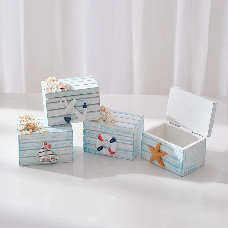 2PCS Mediterranean Style Mini Beach Chair Decor Ocean Themed Desktop Display Kids Room Ornament Tiny Shelf Decor Photo Prop